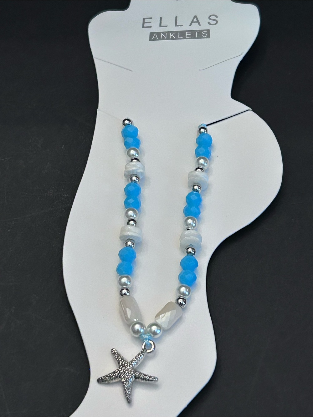 ELLAS Assorted Color Adjustable Beaded Starfish Anklet Brand New